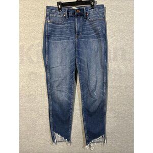 Madewell 10" High Rise Skinny Jeans Raw Hem Size 30